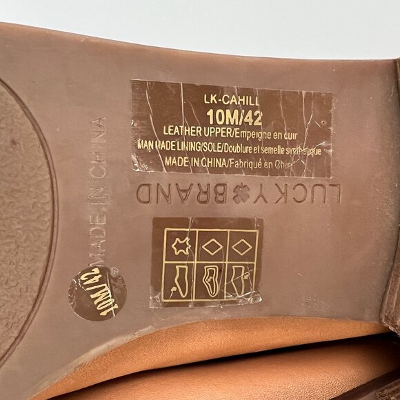 Lucky Brand Cahill Leather Loafer Flats Slip On Mule Sandals Fold Down Back Heel - Picture 10 of 13